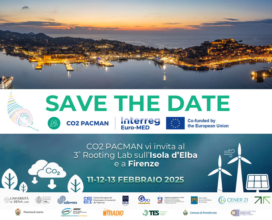 INVITO SAVE THE DATE per il III rooting lab del progetto CO2 PACMAN all'isola d'Elba e a Firenze